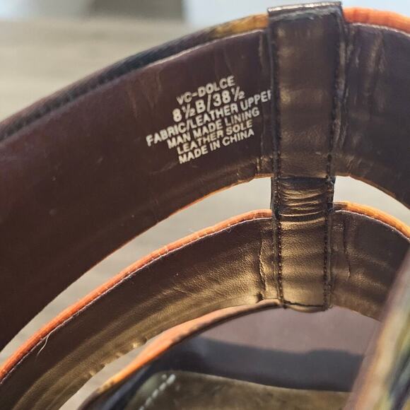 Vince Camuto Dolce Heels Womens Size 8.5 Brown Leather Strappy Party Open Toe - Picture 5 of 7